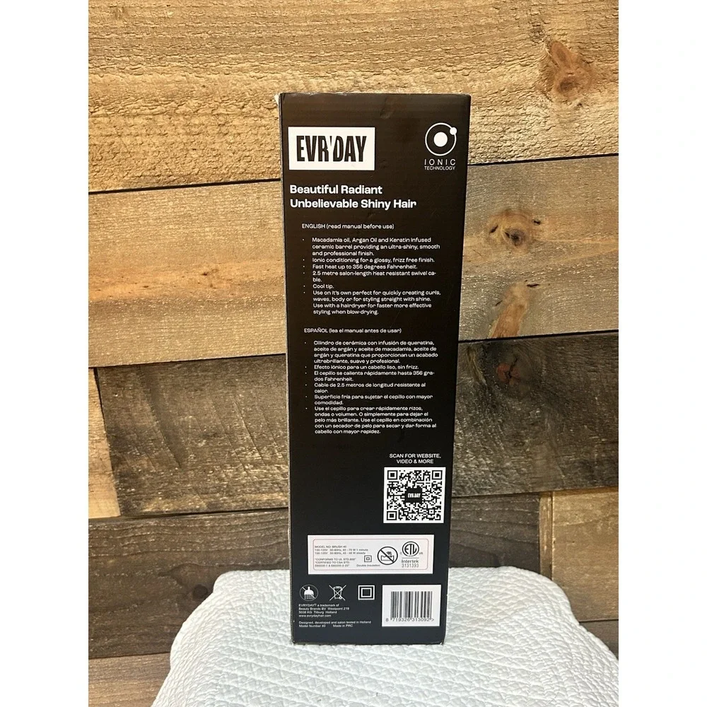 Evr'day Evryday Brush 30 mm Hot Styling Brush Macadamia Argan Oil Keratin‎ NIB